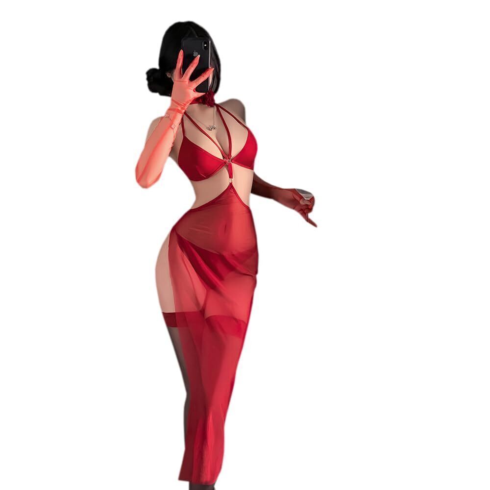 1165 sexy cheongsam Lingerie dress Long chinese Style Qipao Costume outfit